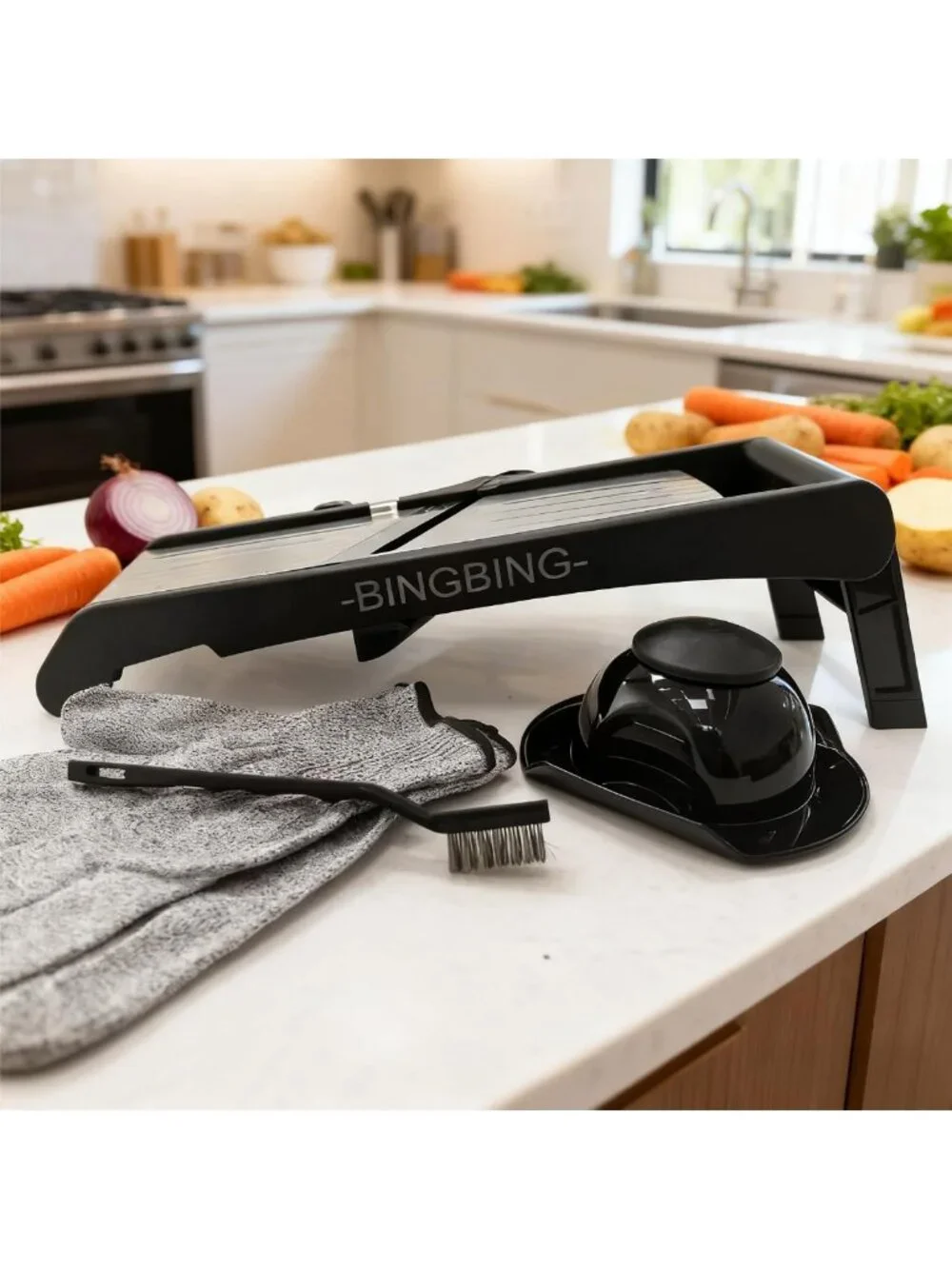 7-in-1 Adjustable Mandoline Slicer | Stainless Steel Vegetable Cutter with